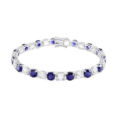 Blauer Madagaskar-Saphir-Silberarmband