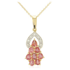 Nicht erhitzter Padparadscha-Saphir-Goldhalskette (AMAYANI)