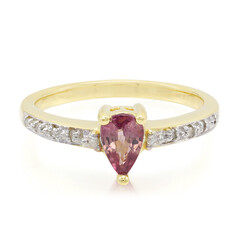 Nicht erhitzter Padparadscha-Saphir-Goldring