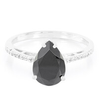 Schwarzer Spinell-Silberring