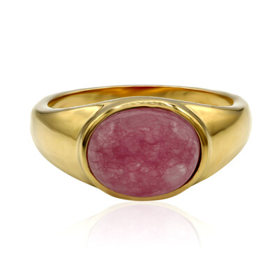 Pinkfarbener Quarz-Silberring