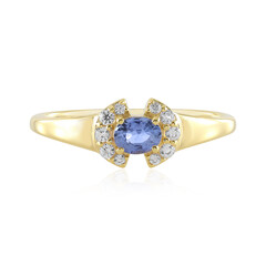 Nicht erhitzter Blauer Ceylon-Saphir-Silberring
