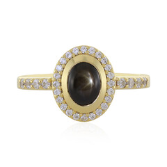 Schwarzer Stern-Saphir-Silberring