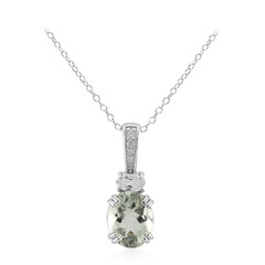 Grüner Amethyst-Silberhalskette