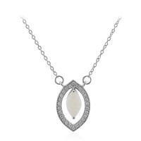 Weißer Opal-Silbercollier