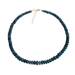 Neonblauer Apatit-Silberhalskette