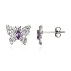 Sambia-Amethyst-Silberohrringe