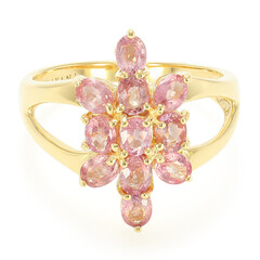 Nicht erhitzter Padparadscha-Saphir-Goldring (AMAYANI)