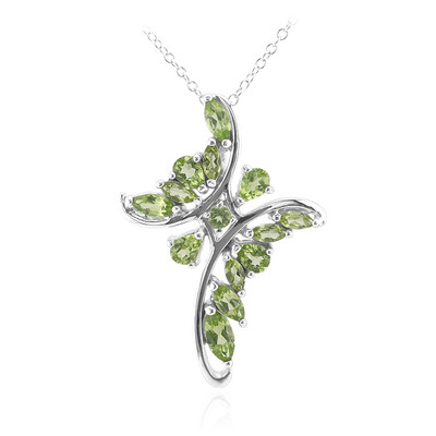 Burmesischer Peridot-Silberhalskette