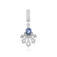 Nicht erhitzter Blauer Ceylon-Saphir-Silberanhänger