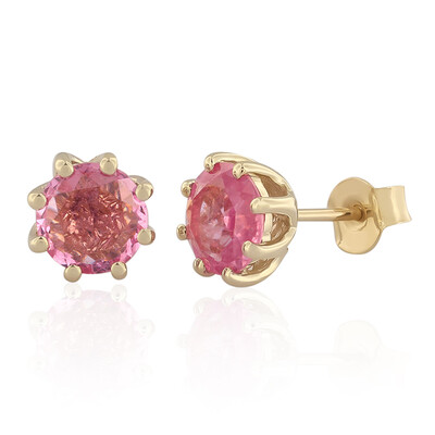 Pinkfarbener Madagaskar-Saphir-Goldohrringe (de Melo)