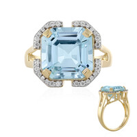 Himmelblauer Topas-Goldring (Adela Gold)