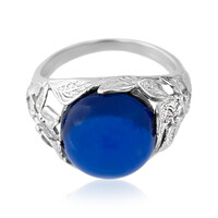 Blauer Kolumbianischer Bernstein-Silberring