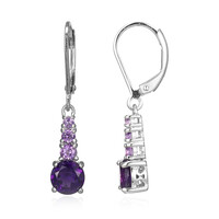 Sambia-Amethyst-Silberohrringe