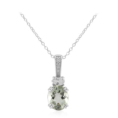 Grüner Amethyst-Silberhalskette