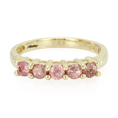 Nicht erhitzter Padparadscha-Saphir-Goldring
