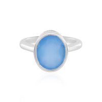 Blauer Chalzedon-Silberring