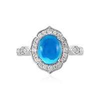 Äthiopischer Blauer Opal-Silberring