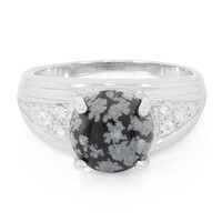 Schneeflocken-Obsidian-Silberring