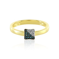 Blauer I4 Diamant-Silberring