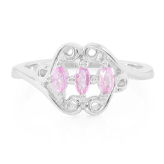 Pinkfarbener Ceylon-Saphir-Silberring