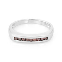 Roter Cognac-Brillant-Silberring