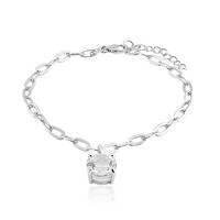 Weißer Topas-Silberarmband