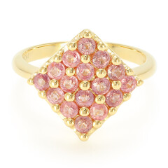 Nicht erhitzter Padparadscha-Saphir-Goldring (AMAYANI)