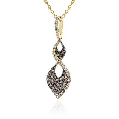 I2 Champagner-Diamant-Silberhalskette