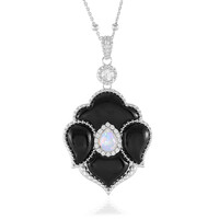 Schwarzer Achat-Silberhalskette (Dallas Prince Designs)