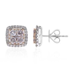 Pinkfarbener I1 Diamant-Goldohrringe (CIRARI)