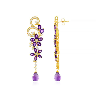 Sibirischer Amethyst-Silberohrringe