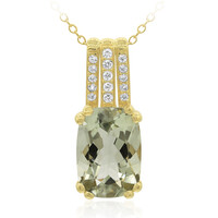 Grüner Amethyst-Silberhalskette