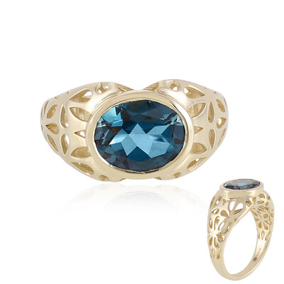 Londonblauer Topas-Goldring (Ornaments by de Melo)