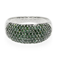 Grüner Diamant-Silberring