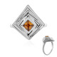Cognac-Zirkon-Silberring (MONOSONO COLLECTION)