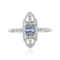 Nicht erhitzter Blauer Ceylon-Saphir-Silberring