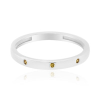 Gelber I3 Diamant-Silberring