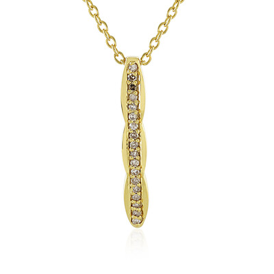 I4 Champagner-Diamant-Silberhalskette
