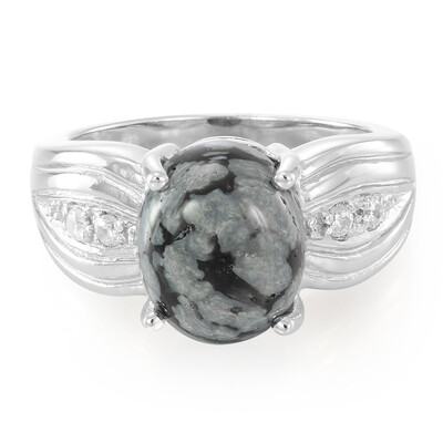 Schneeflocken-Obsidian-Silberring