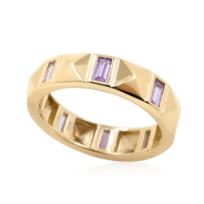 Nicht erhitzter Purpurfarbener Ceylon-Saphir-Goldring