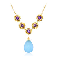 Aqua-Chalzedon-Silbercollier
