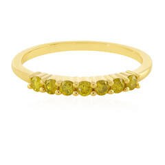 Gelber I3 Diamant-Silberring