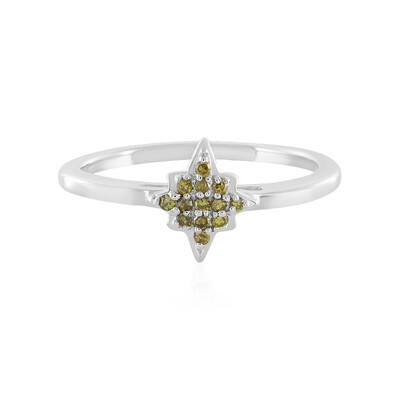Gelber SI1 Diamant-Silberring