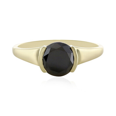 Schwarzer Brillant-Goldring