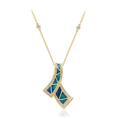 Lightning Ridge-Schwarzer Opal-Goldhalskette (CIRARI)