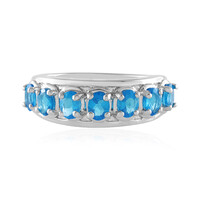 Neonblauer Apatit-Silberring