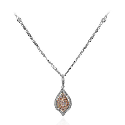 Pinkfarbener I1 Diamant-Goldhalskette (CIRARI)