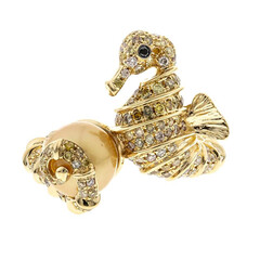 Goldene Süßwasserzuchtperlen-Goldring (CIRARI)