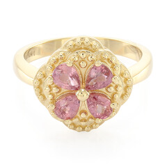 Nicht erhitzter Padparadscha-Saphir-Goldring (AMAYANI)